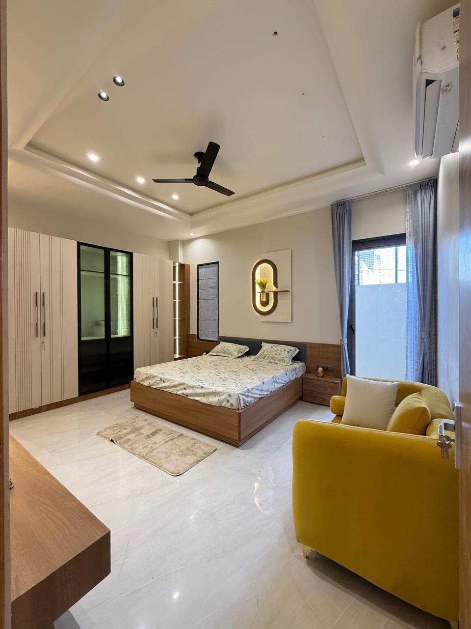 Bedroom with lounge chair