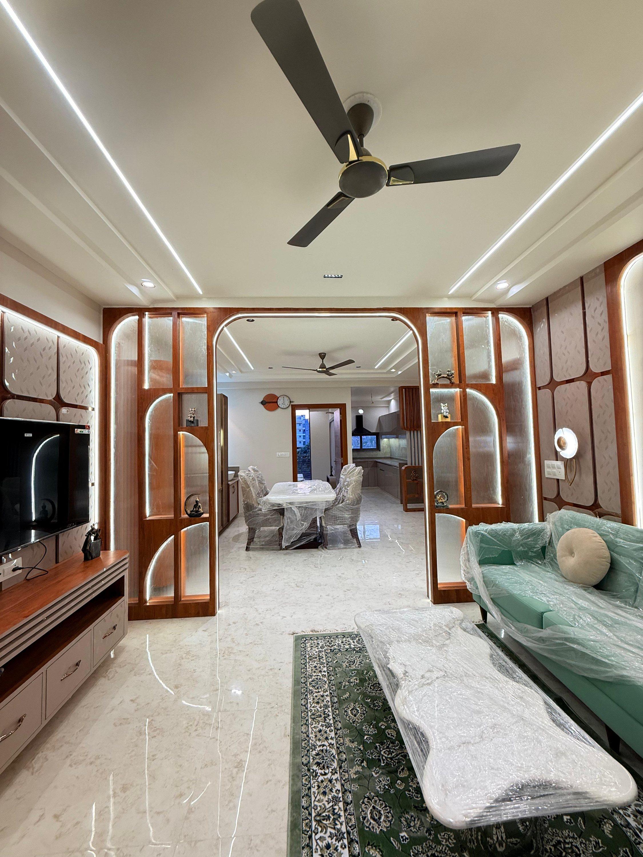 Open living and dining area