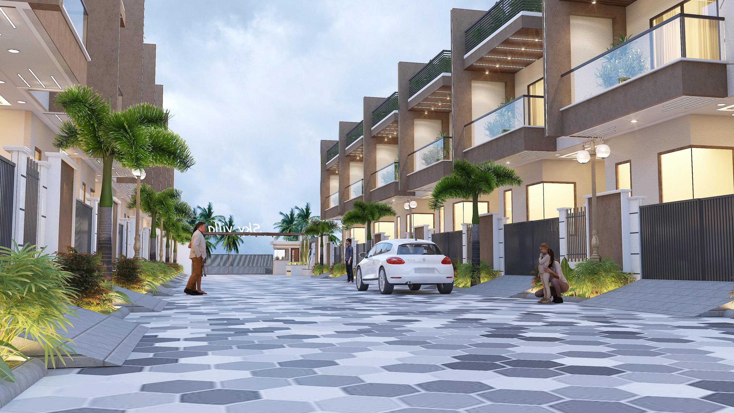 Row of villas (render)
