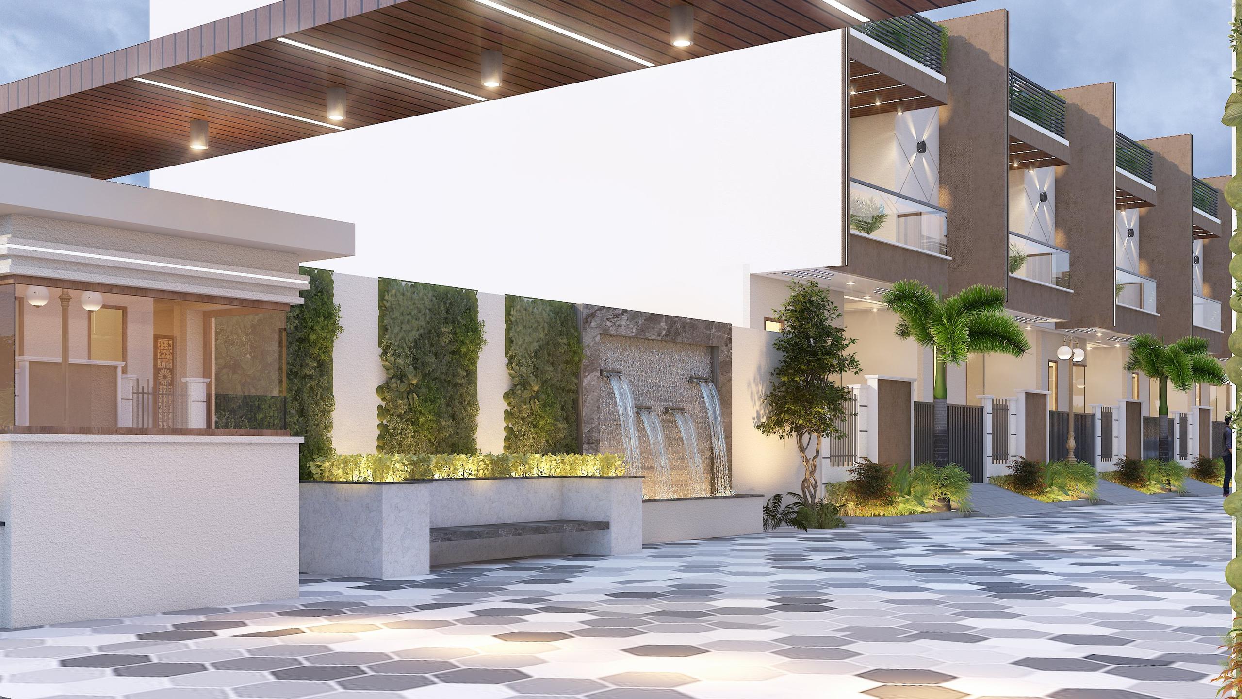 Entrance court (render)