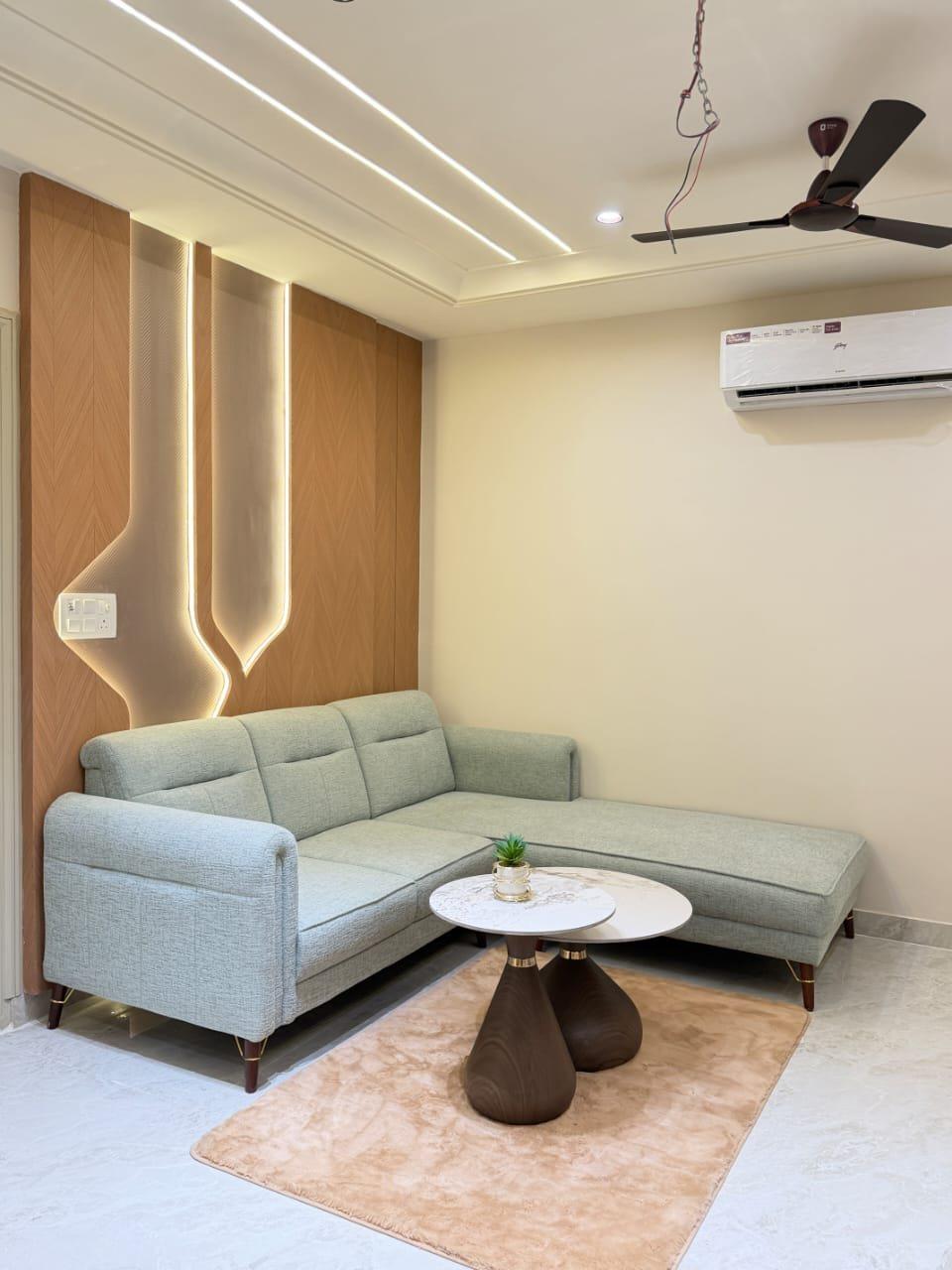 Lounge with backlit panels