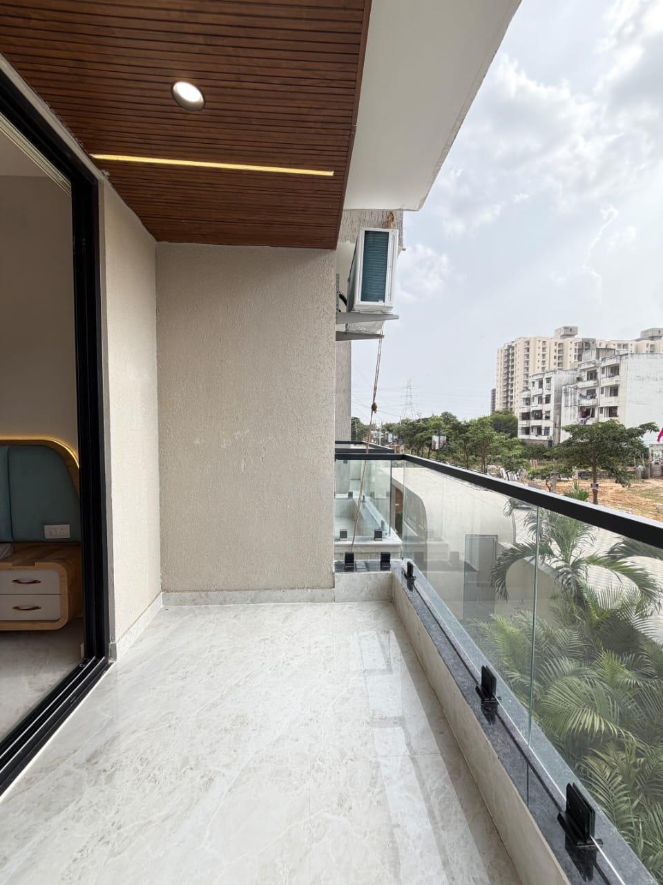 Balcony with glass railing